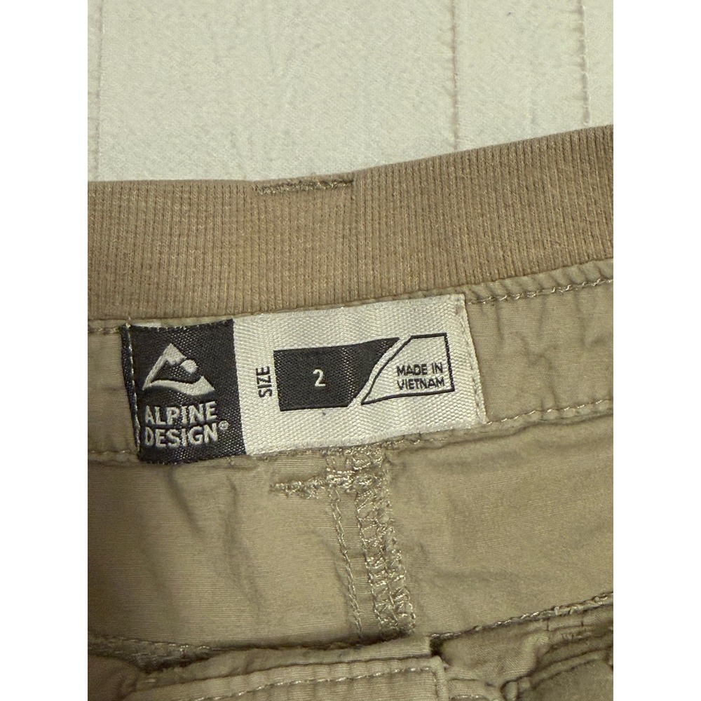 Alpine Design Khaki Capri Pants Womens Size 2 Tan Utility Hiking Crop Trousers - Picture 3 of 5
